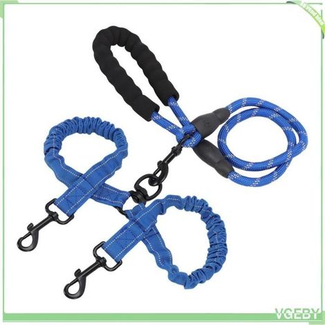 Laisse pour chien - FAF EICY - Tandem - Pivot rotatif 360° - Amortisseur anti‑choc - Coutures réfléchissantes (1/5)
