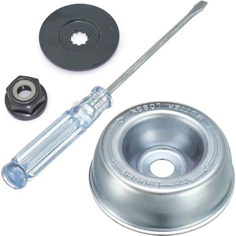 Kit d'écrous universels pour tête de débroussailleuse (4 pièces) fixation de lame métallique pour tondeuse et débroussailleuse FS55 (1/4)