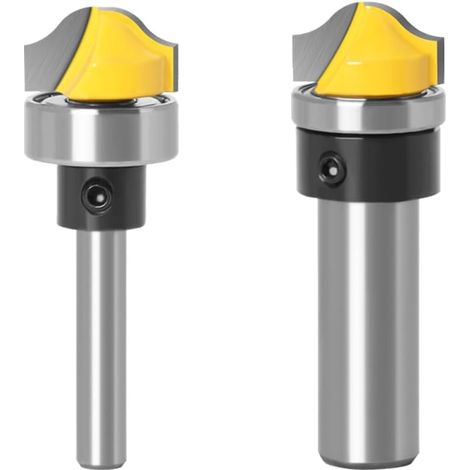 Lot de 2 Fraises à Bois Arrondir Queue 8mm 12mm Fraise Chanfreiner pour Panneau Cabinet Moulure et Profilage CNC Outils Menuiserie Finition Bord(6handles) - 6handles (1/5)