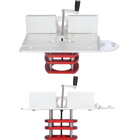 Fräslift-Set mit Deckplatte, Aluminium-Hebebasis, Nutfräsen, Bündigfräsen, Anfasen, Arbeitstisch, silberfarben (1/5)