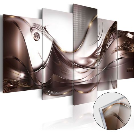 Quadri su vetro acrilico - Golden Storm [Glass] - 200x100 (1/4)