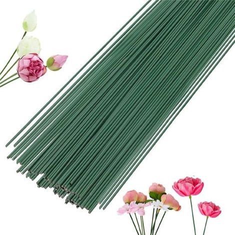 100 fils de fer pour fleurs - 30 cm - Fil flexible pour tiges de fleurs - Fil de fleuriste - Tiges de fleurs en fil de fer - Outils de composition florale - 30 cm (1/4)