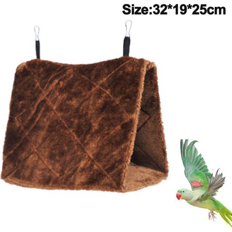 Hamac perroquet en peluche douce, tente suspendue chaude, lit hiver pour oiseaux, coton confort