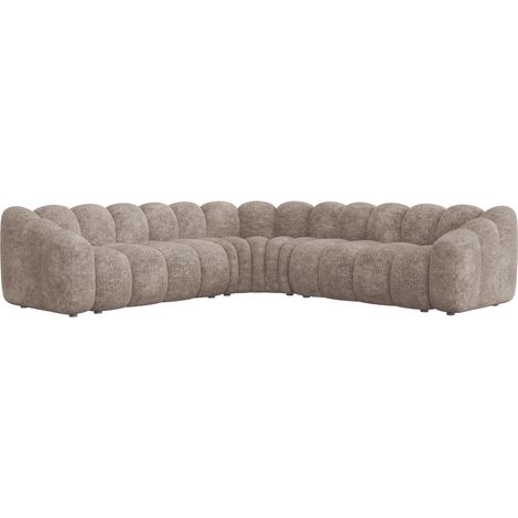 GABY XL - Canapé d'angle réversible en tissu taupe