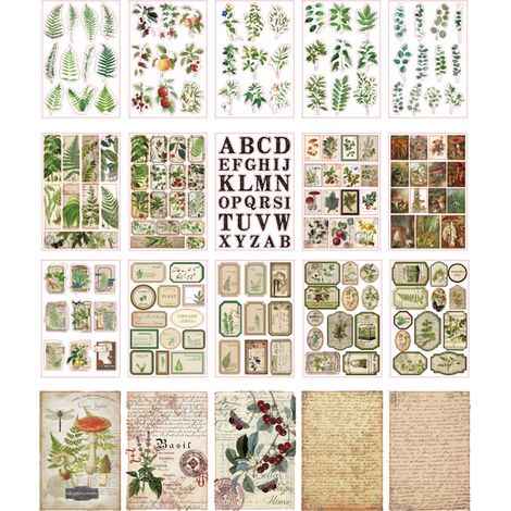 YuXian 2 Livre d'autocollants Série Marché du Temps Journal Rétro Matériel de décoration Autocollants 20 feuilles Spécimens naturels (1/5)