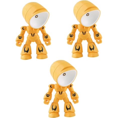Lampe de bureau robot créative 3 pièces avec lumière LED, veilleuse originale pour chambre à coucher, lampe de chevet unique (1/5)