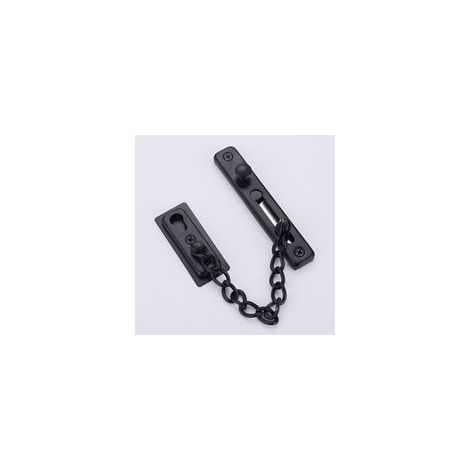 Chaîne de sécurité Chaîne de Porte en Acier Inoxydable Chaînes de Porte de Sécurité avec Vis et Colle à Clous pour Portes et Fenêtres pour Appartements, Hôtels et Maisons (Noir) (1/5)