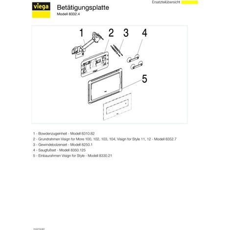 VIEGA 645151 Plaque d'actionnement WC Visign (1/5)