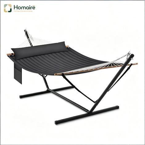 Anthrazitfarbener Liegestuhl aus Metall und Polyester 105 x 105 x 117,5 cm HOMAIRE (1/5)