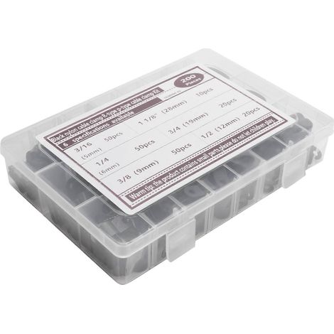 200Pcs Colliers de Câble Type R et P en Nylon, Kit de Serre-fils Assortis pour Fixation Électrique (1/5)