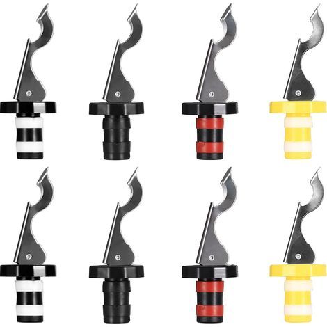 Bouchons à levier, lot de 8, pour bouteilles de vin, d'eau et autres boissons. Bouchons universels réutilisables pour vin, champagne, bière et autres boissons. (1/5)