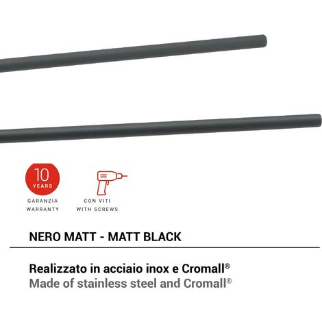 GEDY TO231400100 TONGA Toallero Doble Negro Mate - ref: TO231400100