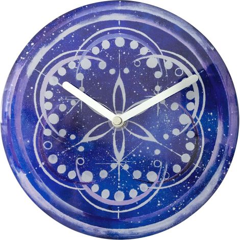 Horloge de Table et Murale Silencieuse en Verre Trempé Indigo Ø 20 cm - PANGIVO (1/5)