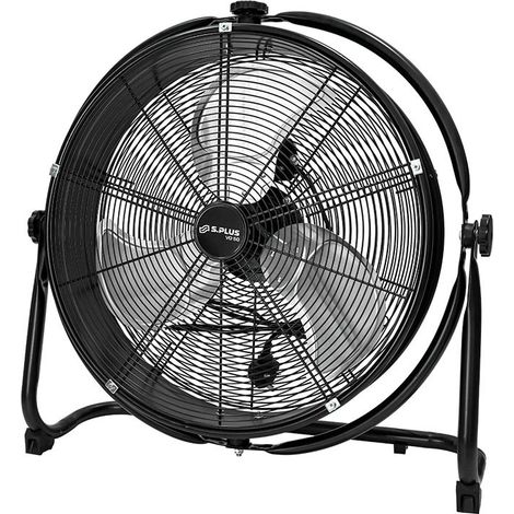 S Plus – Ventilateur industriel orientable 3 vitesses – Grille de sécurité – Pour espaces industriels – Noir – 50 cm (1/4)