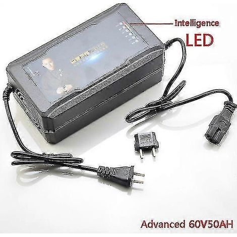Chargeur intelligent pour batteries au plomb-acide 48 V, 60 V, 72 V et 96 V, 50 Ah, pour tricycles électriques, vélos, scooters, quads et karts (Advanced 60V 50AH) (1/5)