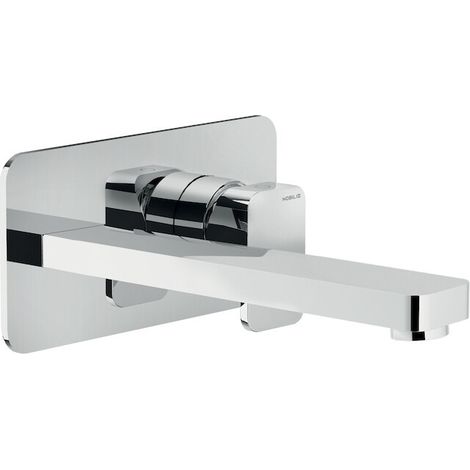 Miscelatore lavabo a parete in ottone cromato Nobili Loop LP90198/1CR Cromo - 200 mm (1/3)