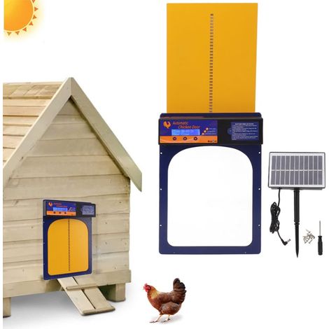 Ej.Life Porta automatica per pollaio con timer ad energia solare, IP45, impermeabile, in alluminio, per pollai (1/5)