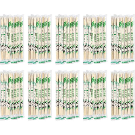 100 Baguettes Bambou Jetables, Rondes, Usage Restaurant ou Domestique (19.5 x 0.5 cm) (1/4)