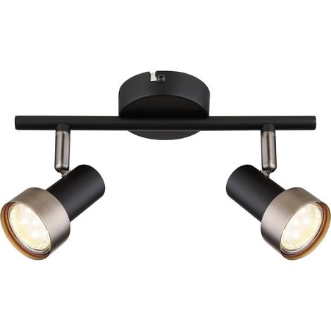 Spot plafond noir mat argent 2xGU10 Rabalux Konrad (1/4)