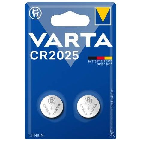 .Varta CR 2025 3V au lithium BL 2.
.