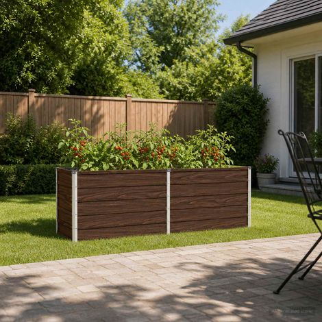 vidaXL Cama de Jardín Elevada Negro 160 x 40 x 55 cm (1/5)