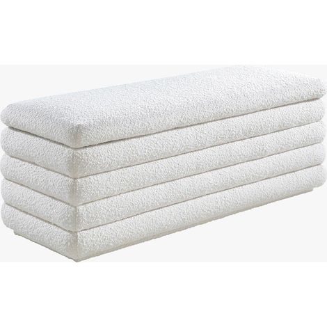 MILLO Banquette coffre effet peau de mouton blanc écru (1/5)