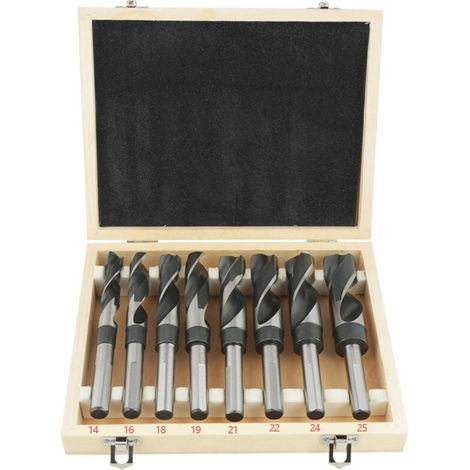 Set of 8 HSS Twist Drill Bits, Metal Drill Bits, Steel Drill Bits, HSS Shank Drill Bit Set, Heat Treated Drill Bit Sets 14mm 16mm 18mm 19mm 21mm 22mm 24mm 25mm (1/4)