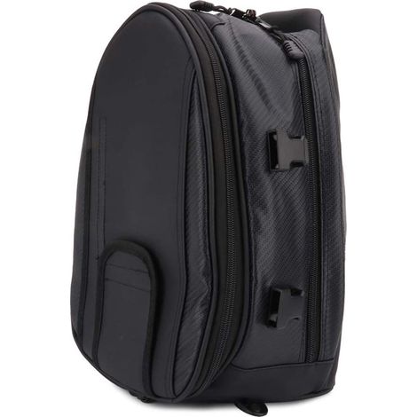 Sacoche de selle moto, sacoche arrière, sacoches latérales étanches, sac de rangement multifonctionnel en cuir PU pour casque de moto (1/5)