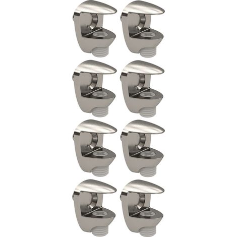 Cyclingcolors – 8x Taquet métal réglable pour tablette verre – Finition nickelée – Fixation pour meuble et armoire – Épaisseur tablette 5-6mm
