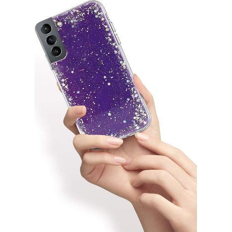 Custodia glitterata per Samsung Galaxy S21+ Plus, viola (1/3)