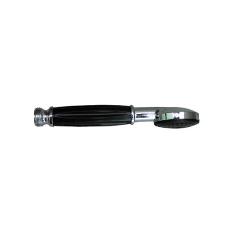 Douchette droite avec pommeau de douche baignoire noire avec de'tails chrome's
