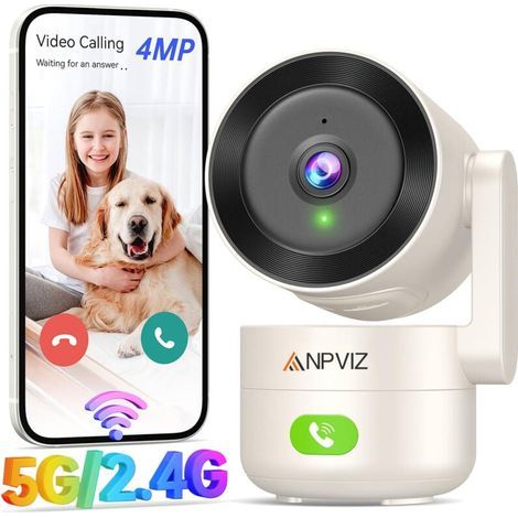 2K 4MP Caméra de Surveillance Intérieure WiFi 5GHz/2,4GHz, Caméra de Sécurité 360° avec Détection , Vision Nocturne Caméra Surveillance Caméra IP WiFi (1/5)