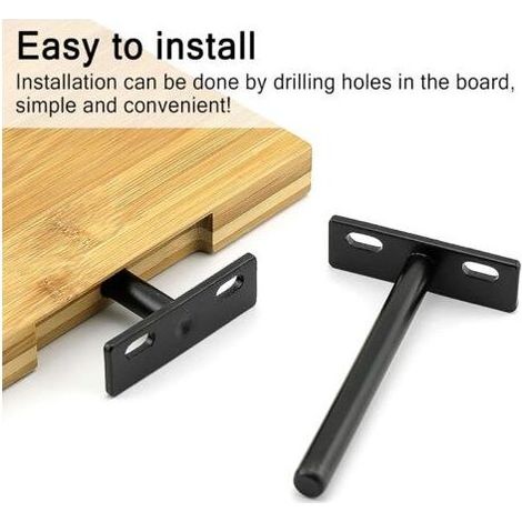 Lot de 6 Fixation Etagere Invisible,128 mm/5 in Support Etagere Invisible,Support Etagere Murale,Fixation Invisible pour Étagère Murale,Etagere Murale Fixation Invisible pour Tablette Flottante (1/5)