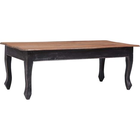 vidaXL Table basse Noir 120x60x45 cm Bois d'acajou massif (1/5)