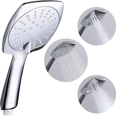 Pommeau de douche haute pression, grand pommeau de douche carré à économie d'eau. (1/5)