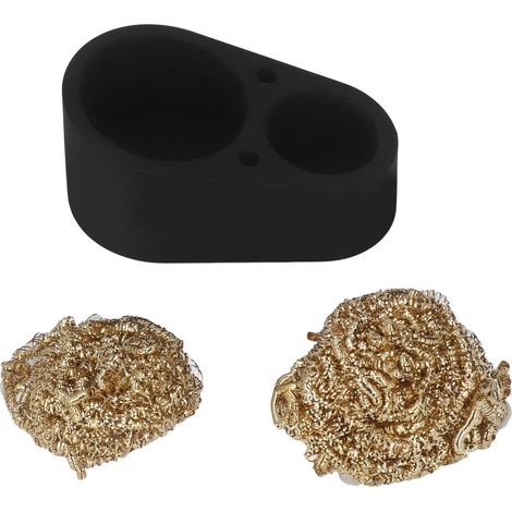 Nettoyeur de panne de fer à souder, fil de nettoyage en laiton, support en silicone, accessoire à double bille (1/5)