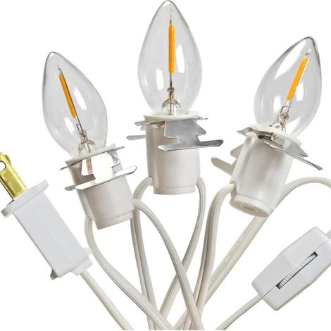 1 Câble d'accessoire, 3 ampoules, lumière blanche chaude, interrupteur rotatif, décorations de Noël, village céramique (1/5)