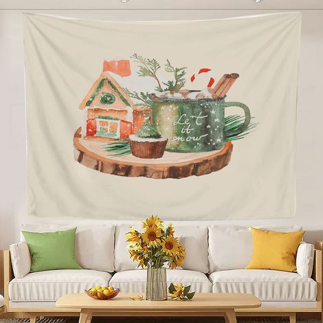 Tapisserie murale tendance, décoration murale pour salon, séparateur de porte ou rideau 200x150cm (1/5)