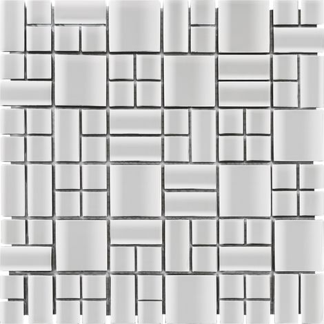 MOSAIQUE TENDANCES MIX CARRE CHROME 1 PLAQUE 30,5 x 30,5 CM CASA LINEA