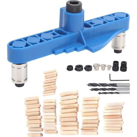 2-in-1-Set zur Bestimmung gerader Löcher: Dübelbohrlehre, Lochzange, Holzbearbeitungswerkzeug