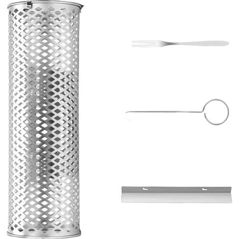 Grillbesteck-Set – Rollbarer Grillkorb aus Edelstahl für den Außenbereich, Grillplatte 30 x 10 cm (1/2)