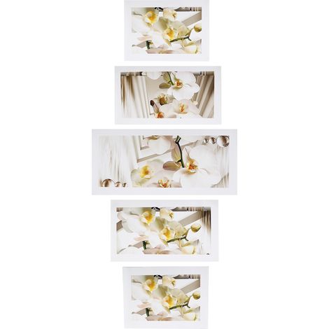 Lot de 5 toiles imprimées sans cadre, représentant des orchidées, pour la décoration murale du salon et de la chambre. (1/5)