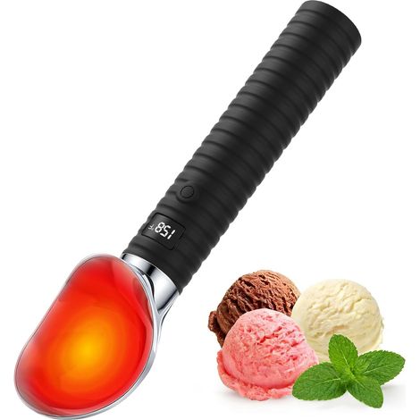Paletta per gelato riscaldata, paletta per gelato elettrica ricaricabile, dotata di 2 livelli di riscaldamento, riscalda rapidamente il gelato duro, sta comodamente in mano ed è molto adatta per anzia (1/5)