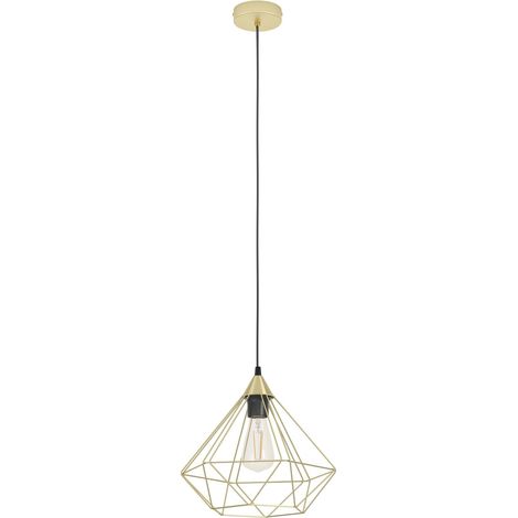 Suspension luminaire Tarbes, lustre chambre en métal laiton brossé (1/5)