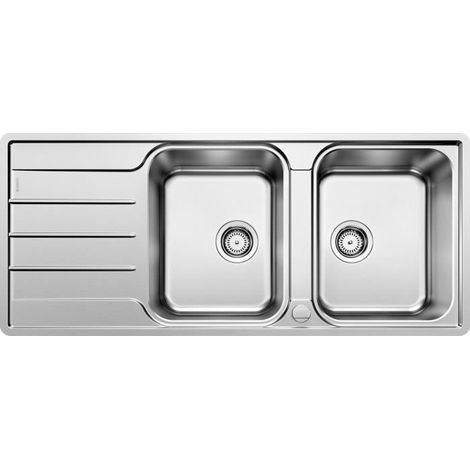 Blanco Lemis 8 - Évier, 1160x500 mm, avec commande du vidage, inox brossé 523037 (1/4)
