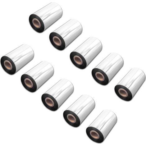 vhbw 10x Thermal Ribbon compatible with Zebra 105SL, 105SE, 110 Xi, 140 Xi Label Printer, 100 mm x 300 m, Wax Resin, Black
