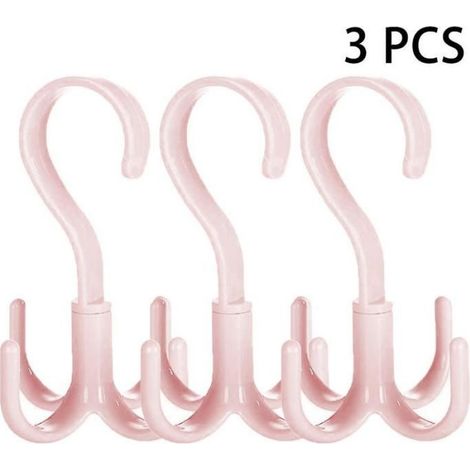 Lot de 3 Cintres rotatifs, Plastique ABS, Rotation 360°, Pour ceintures cravates foulards, Maison voyage (1/4)
