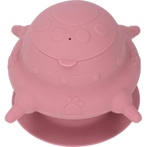 Alimentador de silicona para cachorros con 4 tetinas,pequeño comedero para cachorros,apto para dueños de mascotas (rosa) (1/3)