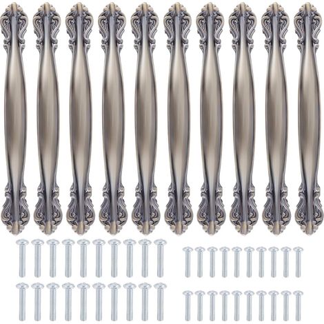 Set mit 10 antiken Vintage-Bogenschrankgriffen – Möbeltürgriffe, Vintage-Möbelgriff, Vintage-Möbeltürgriff, Vintage-Türgriff (Lochabstand 128 mm) – Bronzegrün (1/5)