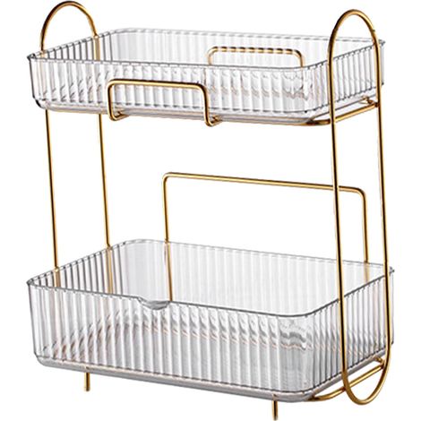 Kosmetik-Organizer mit 2 Ebenen und großem Behälter für den Waschtisch im Badezimmer (1/5)